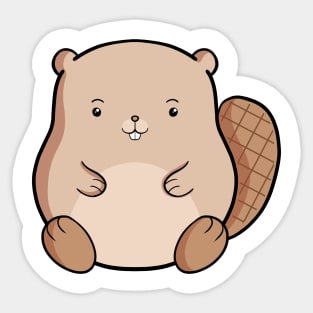 Beaver Cute Kawaii Animal Lover Drawing Sticker